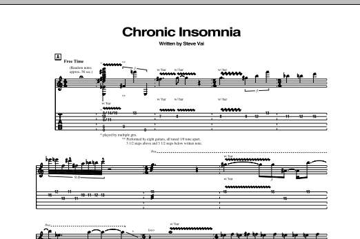 Steve Vai Chronic Insomnia Sheet Music Notes & Chords for Guitar Tab - Download or Print PDF