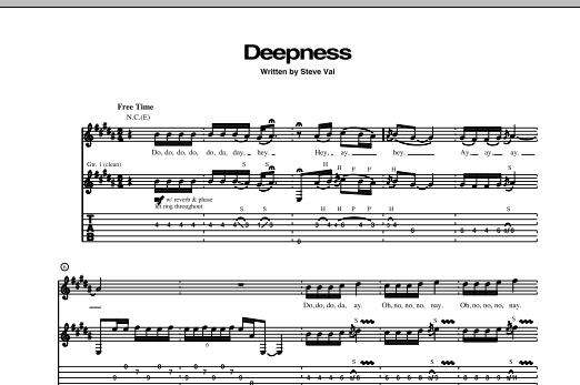 Steve Vai Deepness Sheet Music Notes & Chords for Guitar Tab - Download or Print PDF