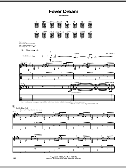 Steve Vai Fever Dream Sheet Music Notes & Chords for Guitar Tab - Download or Print PDF