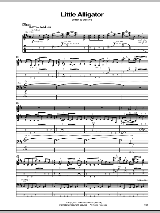 Steve Vai Little Alligator Sheet Music Notes & Chords for Guitar Tab - Download or Print PDF