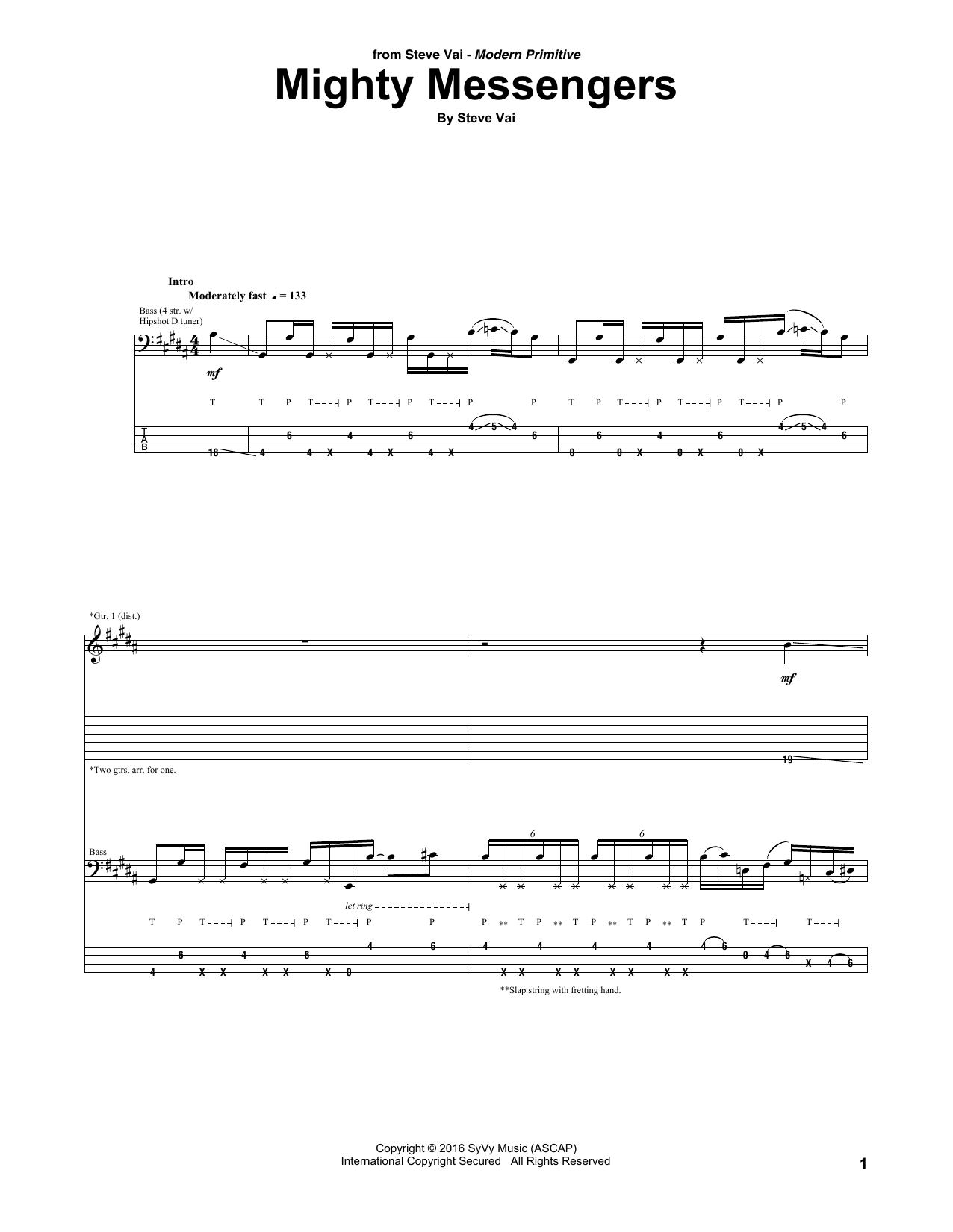 Steve Vai Mighty Messengers Sheet Music Notes & Chords for Guitar Tab - Download or Print PDF