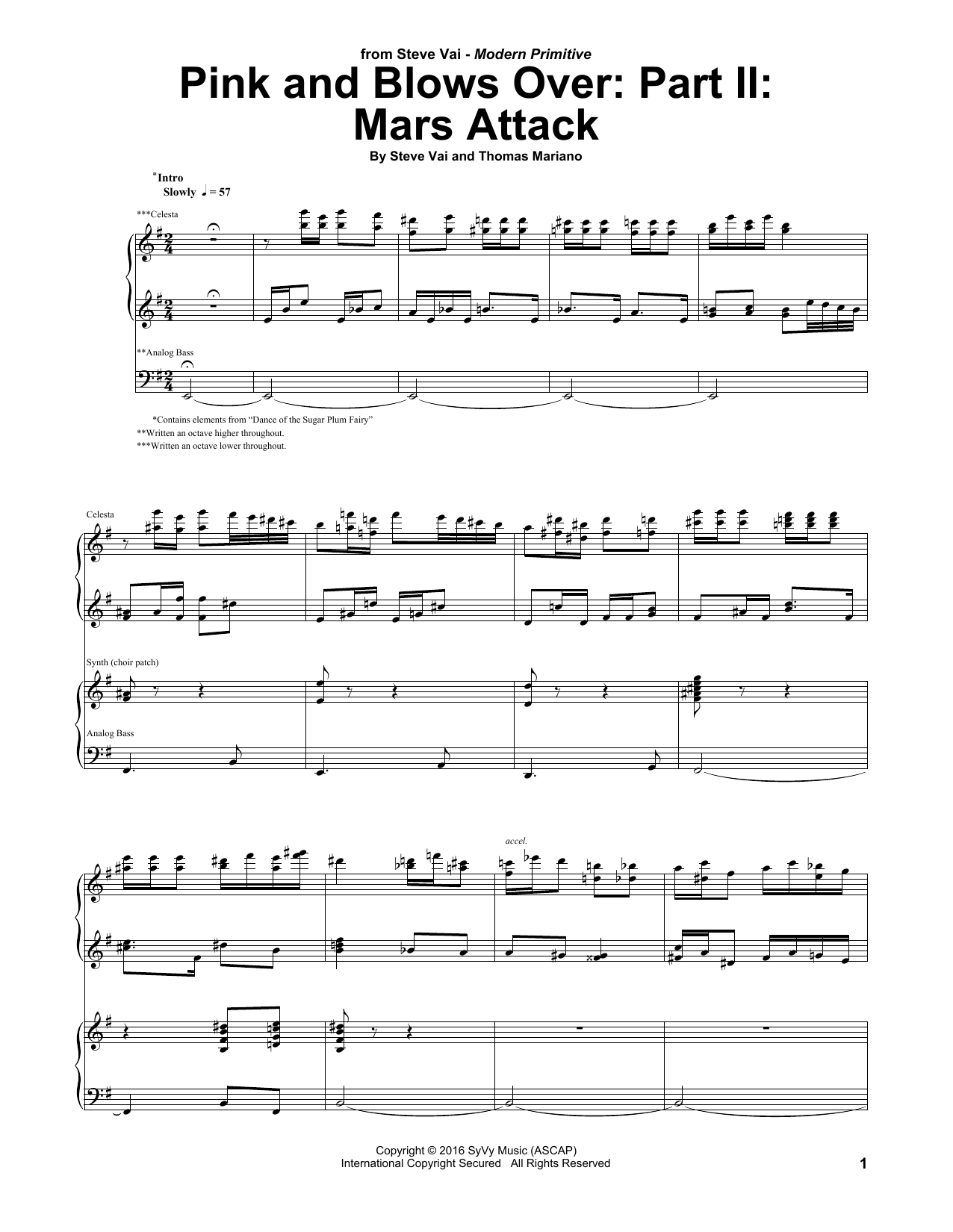 Steve Vai Pink And Blows Over: Part II: Mars Attack Sheet Music Notes & Chords for Guitar Tab - Download or Print PDF