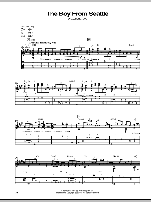 Steve Vai The Boy From Seattle Sheet Music Notes & Chords for Guitar Tab - Download or Print PDF