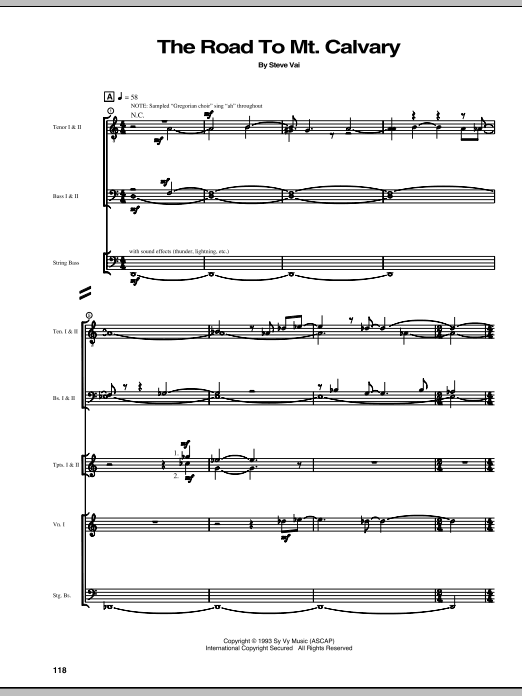 Steve Vai The Road To Mt. Calvary Sheet Music Notes & Chords for Guitar Tab - Download or Print PDF