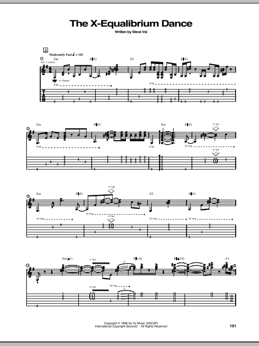 Steve Vai The X-Equalibrium Dance Sheet Music Notes & Chords for Guitar Tab - Download or Print PDF