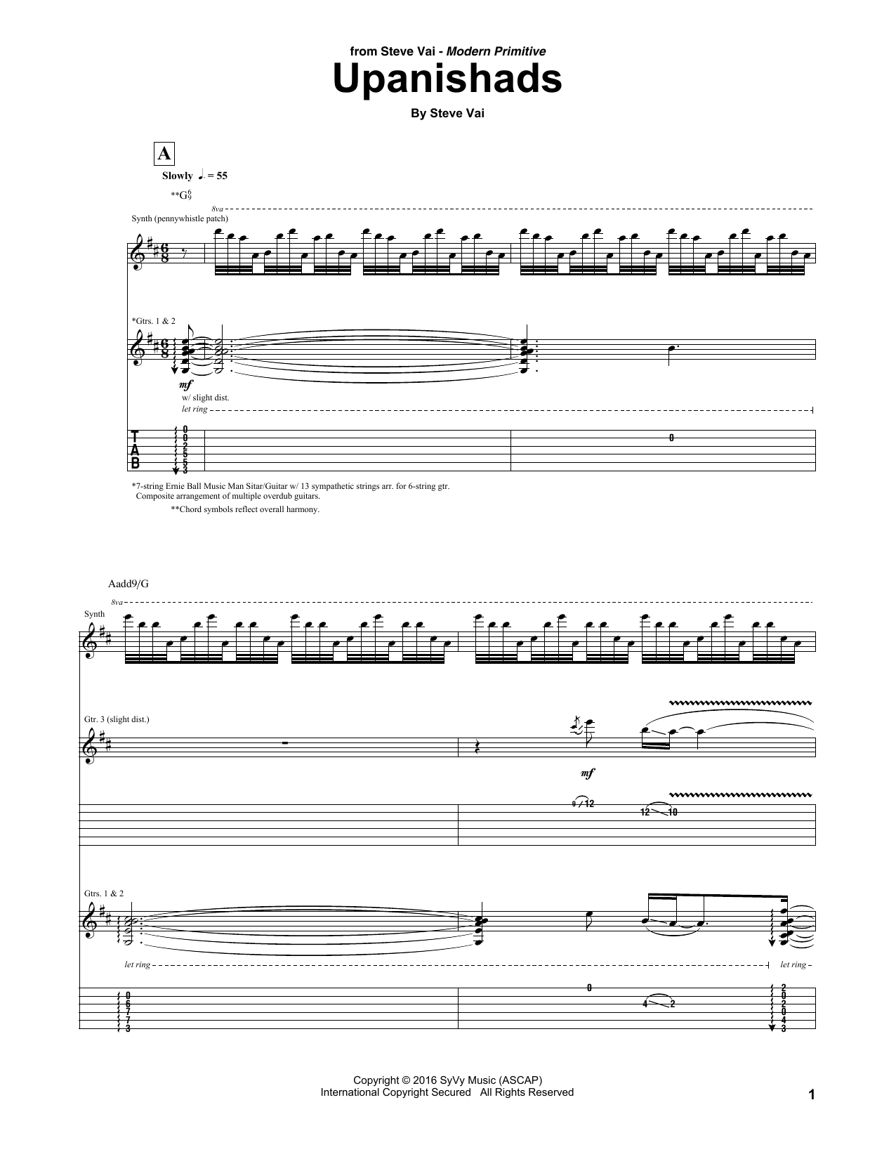 Steve Vai Upanishads Sheet Music Notes & Chords for Guitar Tab - Download or Print PDF Steve Vai Upanishads Sheet Music Notes & Chords for Guitar Tab - Download or Print PDF