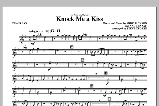 Steve Zegree Knock Me A Kiss - Tenor Sax Sheet Music Notes & Chords for Choir Instrumental Pak - Download or Print PDF