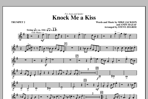Steve Zegree Knock Me A Kiss - Trumpet 2 Sheet Music Notes & Chords for Choir Instrumental Pak - Download or Print PDF