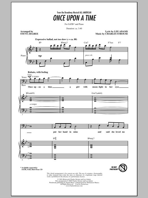 Steve Zegree Once Upon A Time Sheet Music Notes & Chords for SATB - Download or Print PDF
