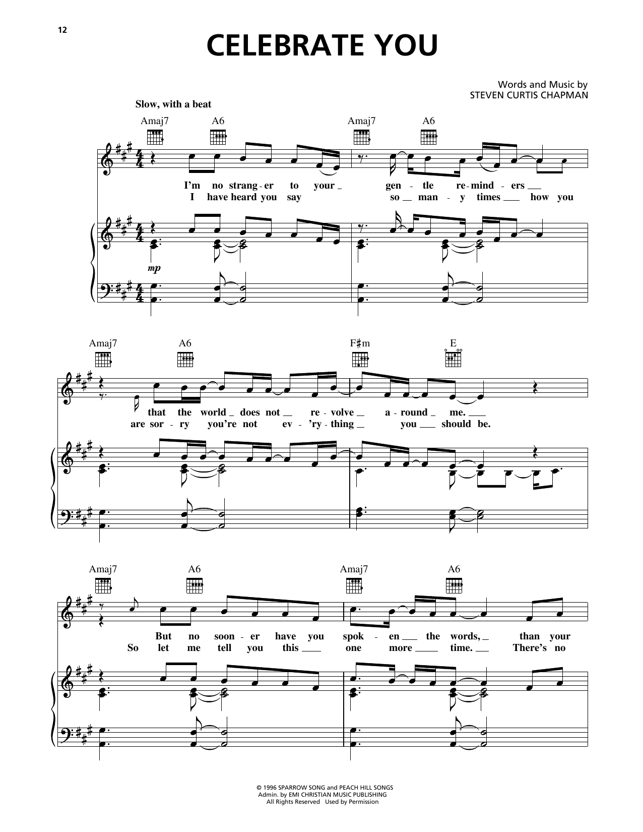 Steven Curtis Chapman Celebrate You Sheet Music Notes & Chords for Piano, Vocal & Guitar Chords (Right-Hand Melody) - Download or Print PDF Steven Curtis Chapman Celebrate You Sheet Music Notes & Chords for Piano, Vocal & Guitar Chords (Right-Hand Melody) - Download or Print PDF