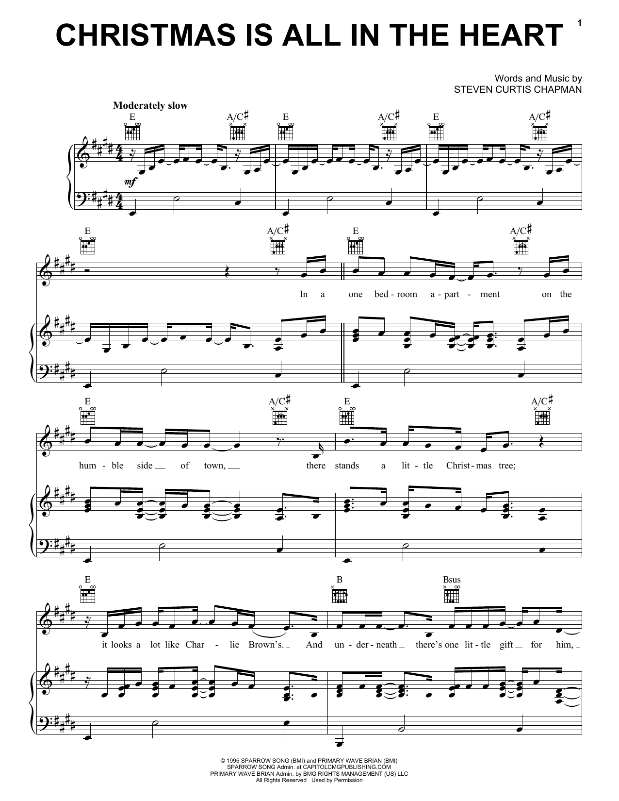 Steven Curtis Chapman Christmas Is All In The Heart Sheet Music Notes & Chords for Cello - Download or Print PDF