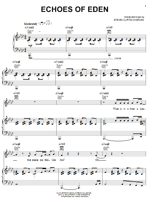 Steven Curtis Chapman Echoes Of Eden Sheet Music Notes & Chords for Piano, Vocal & Guitar (Right-Hand Melody) - Download or Print PDF