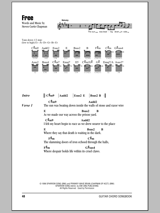 Steven Curtis Chapman Free Sheet Music Notes & Chords for Lyrics & Chords - Download or Print PDF