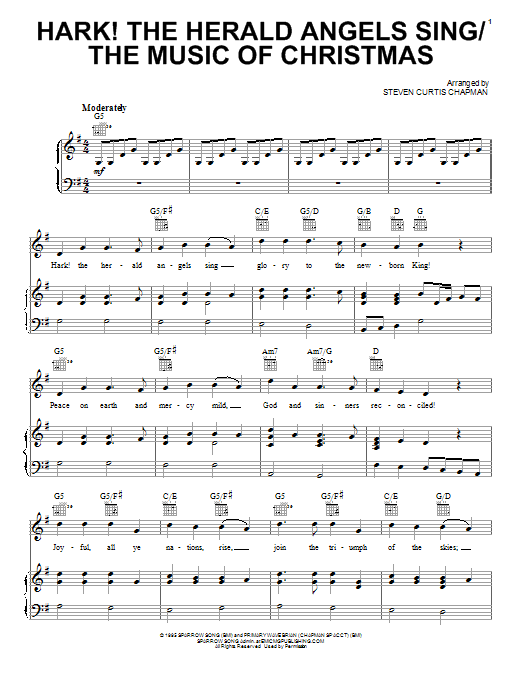 Steven Curtis Chapman Hark! The Herald Angels Sing / The Music Of Christmas Sheet Music Notes & Chords for Piano, Vocal & Guitar (Right-Hand Melody) - Download or Print PDF