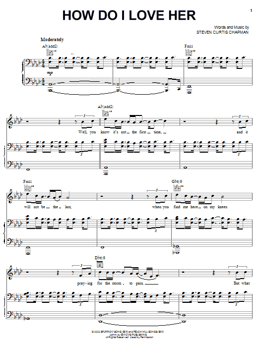 Steven Curtis Chapman How Do I Love Her Sheet Music Notes & Chords for Piano, Vocal & Guitar (Right-Hand Melody) - Download or Print PDF