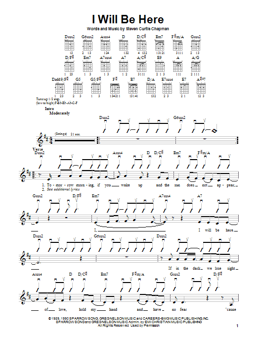 Steven Curtis Chapman I Will Be Here Sheet Music Notes & Chords for Easy Piano - Download or Print PDF
