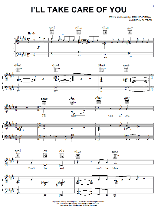 Steven Curtis Chapman I'll Take Care Of You Sheet Music Notes & Chords for Piano, Vocal & Guitar (Right-Hand Melody) - Download or Print PDF