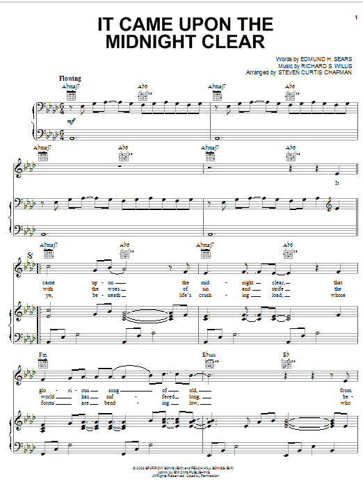 Steven Curtis Chapman It Came Upon A Midnight Clear Sheet Music Notes & Chords for Piano, Vocal & Guitar (Right-Hand Melody) - Download or Print PDF