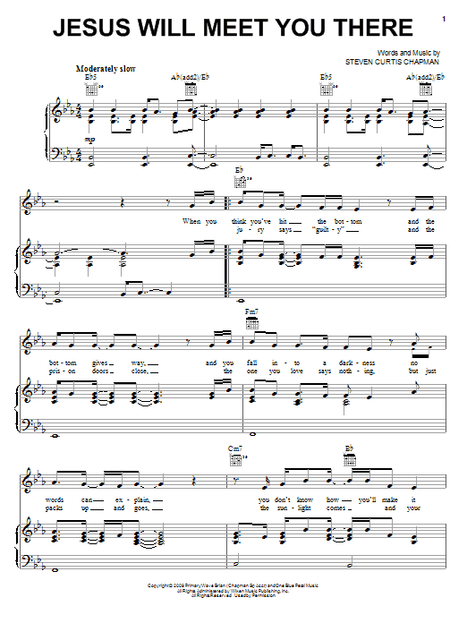 Steven Curtis Chapman Jesus Will Meet You There Sheet Music Notes & Chords for Piano, Vocal & Guitar (Right-Hand Melody) - Download or Print PDF
