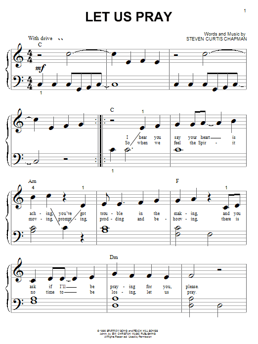 Steven Curtis Chapman Let Us Pray Sheet Music Notes & Chords for Easy Guitar Tab - Download or Print PDF