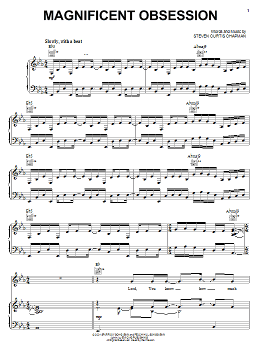 Steven Curtis Chapman Magnificent Obsession Sheet Music Notes & Chords for Easy Guitar Tab - Download or Print PDF