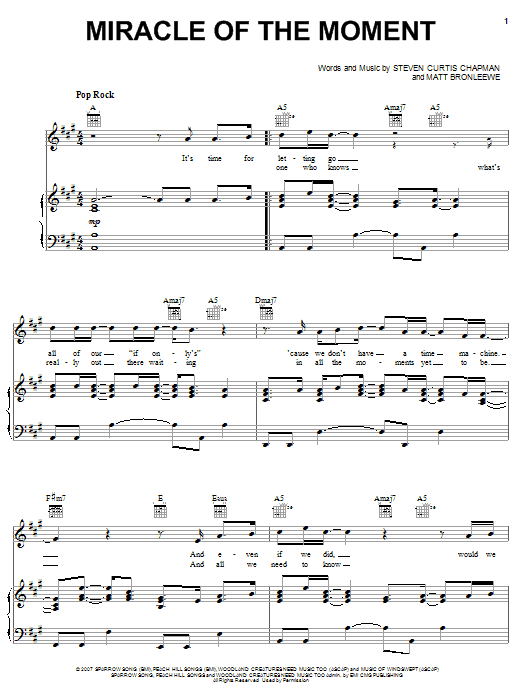 Steven Curtis Chapman Miracle Of The Moment Sheet Music Notes & Chords for Easy Guitar Tab - Download or Print PDF