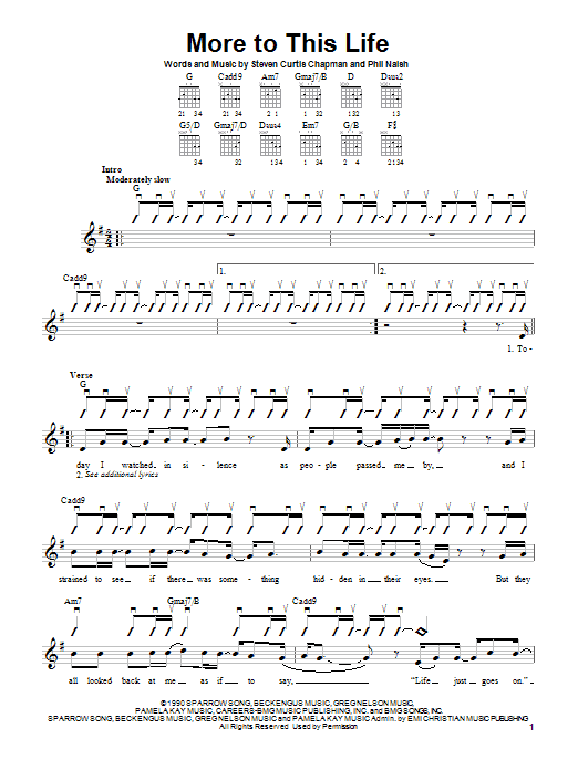 Steven Curtis Chapman More To This Life Sheet Music Notes & Chords for Guitar with strumming patterns - Download or Print PDF