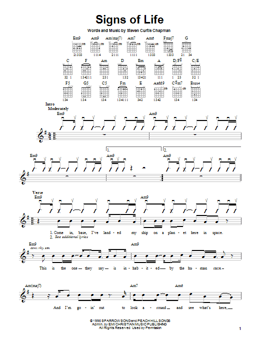 Steven Curtis Chapman Signs Of Life Sheet Music Notes & Chords for Easy Guitar - Download or Print PDF