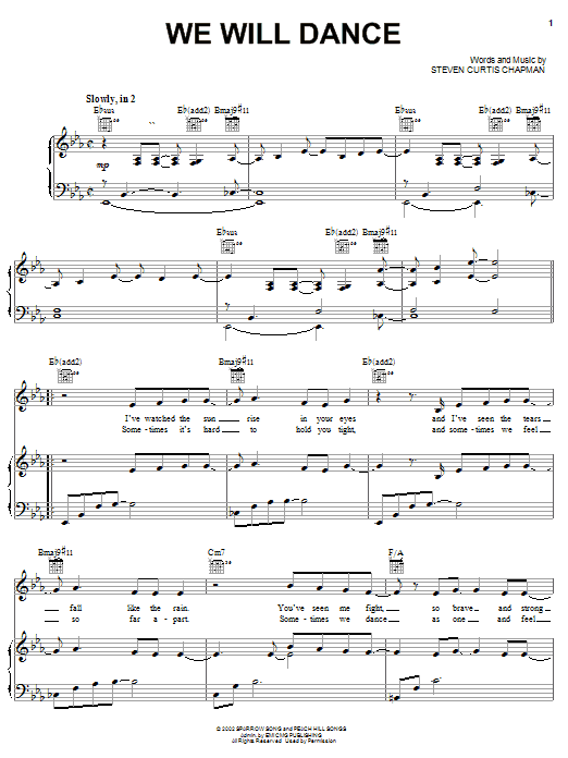 Steven Curtis Chapman We Will Dance Sheet Music Notes & Chords for Melody Line, Lyrics & Chords - Download or Print PDF