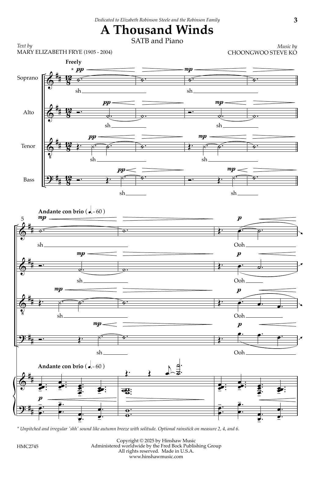 Steven Ko A Thousand Winds Sheet Music Notes & Chords for SATB Choir - Download or Print PDF Steven Ko A Thousand Winds Sheet Music Notes & Chords for SATB Choir - Download or Print PDF