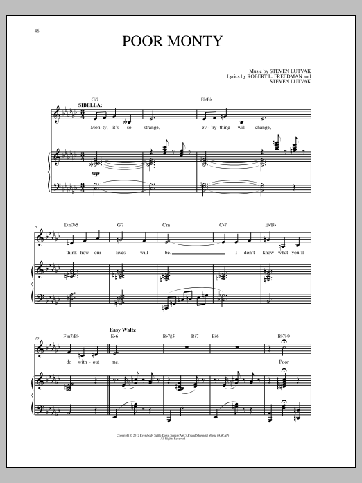 Steven Lutvak Poor Monty Sheet Music Notes & Chords for Piano & Vocal - Download or Print PDF