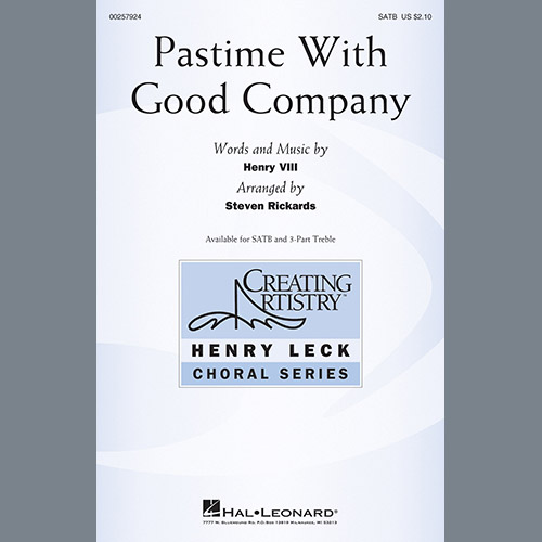 Steven Rickards, Pastime With Good Company, 3-Part Treble