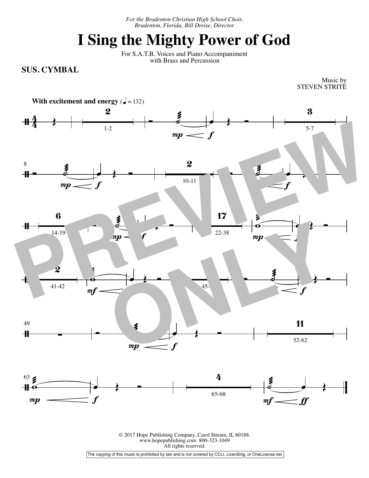 Steven Strite I Sing the Mighty Power of God - Bb Trumpet 3 (alternate) Sheet Music Notes & Chords for Choir Instrumental Pak - Download or Print PDF