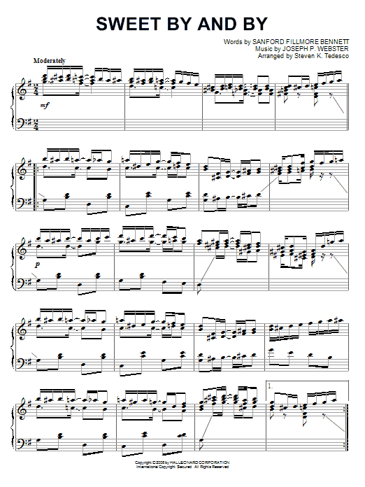 Steven Tedesco Sweet By And By Sheet Music Notes & Chords for Piano - Download or Print PDF