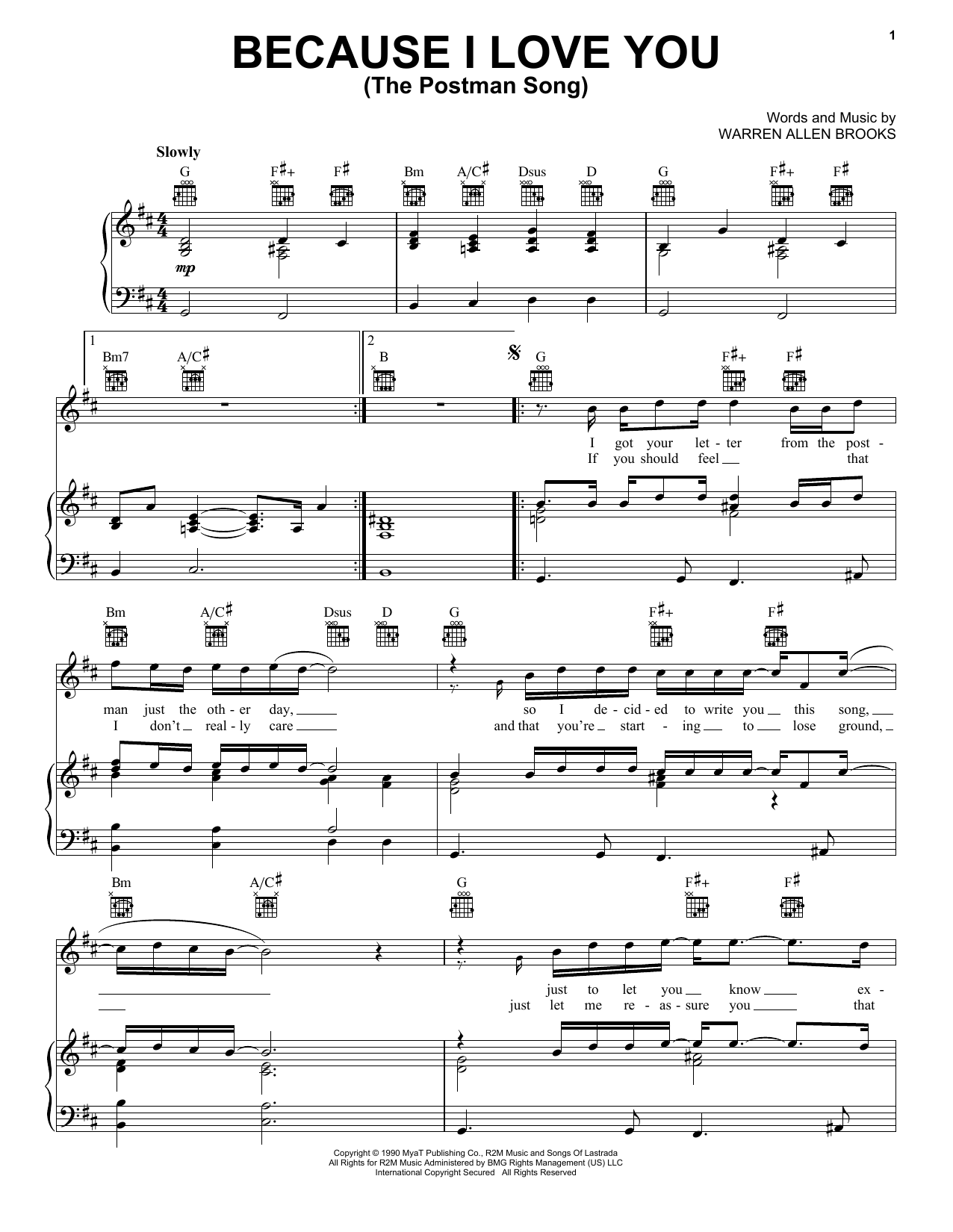 Stevie B Because I Love You (The Postman Song) Sheet Music Notes & Chords for Viola - Download or Print PDF
