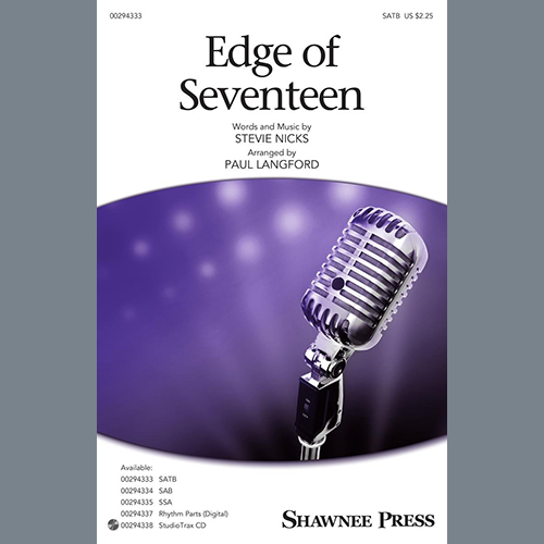 Stevie Nicks, Edge Of Seventeen (arr. Paul Langford), SAB Choir