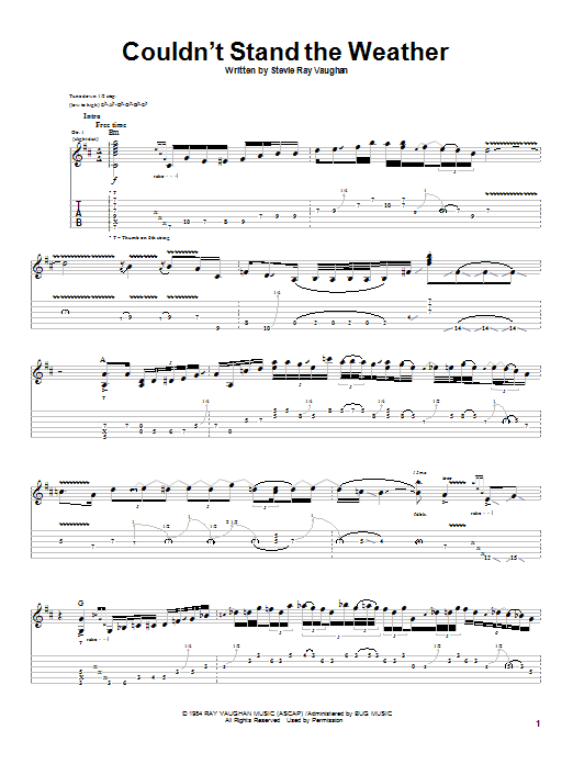 Stevie Ray Vaughan Couldn't Stand The Weather Sheet Music Notes & Chords for Drums Transcription - Download or Print PDF