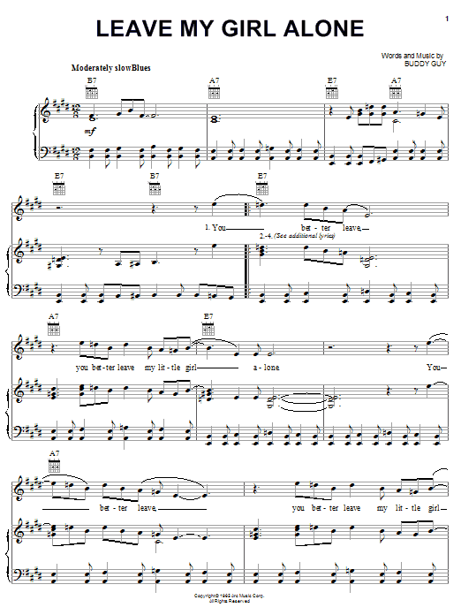 Stevie Ray Vaughan Leave My Girl Alone Sheet Music Notes & Chords for Guitar Tab - Download or Print PDF