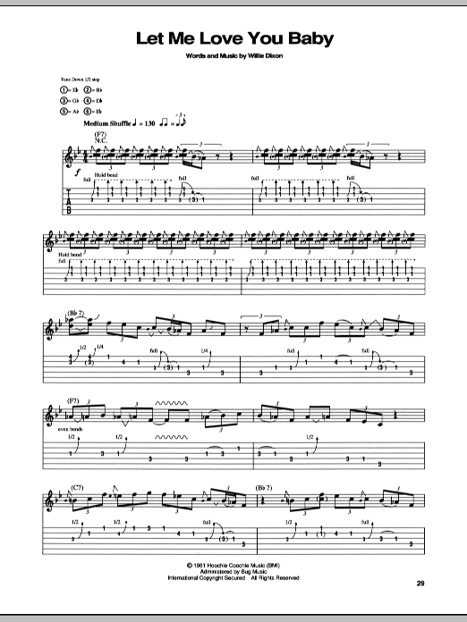 Stevie Ray Vaughan Let Me Love You Baby Sheet Music Notes & Chords for Guitar Tab - Download or Print PDF