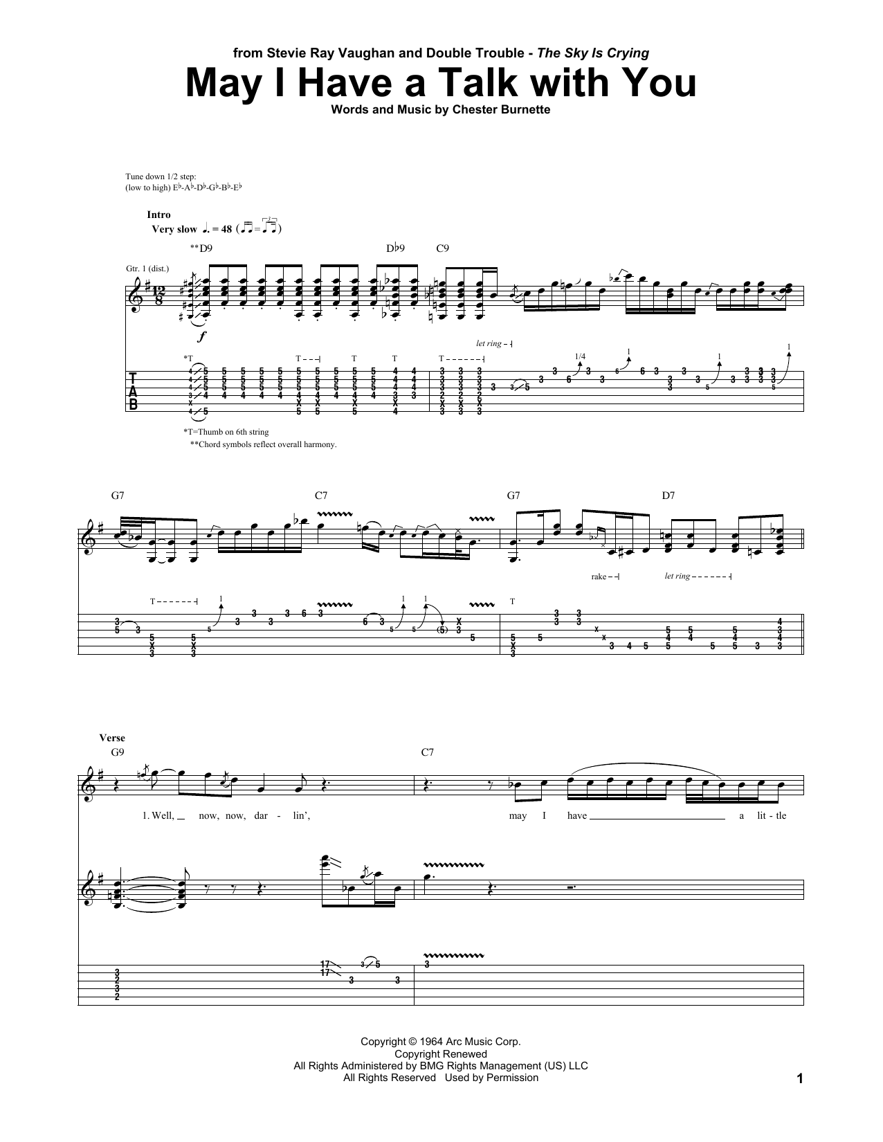 Stevie Ray Vaughan May I Have A Talk With You Sheet Music Notes & Chords for Guitar Tab - Download or Print PDF