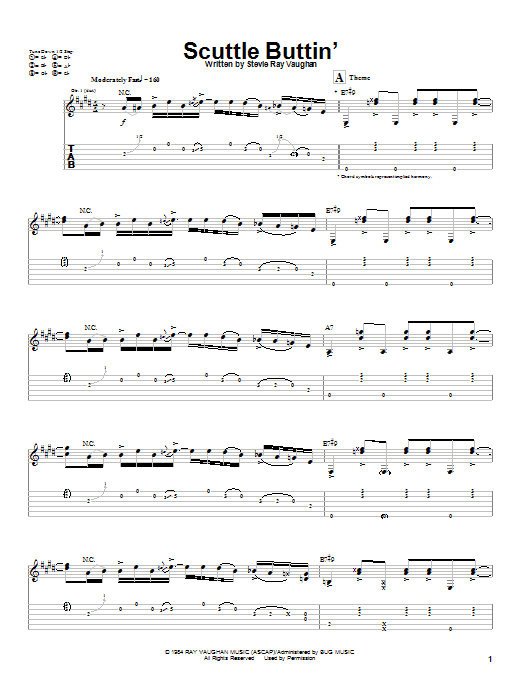 Stevie Ray Vaughan Scuttle Buttin' Sheet Music Notes & Chords for Guitar Tab - Download or Print PDF