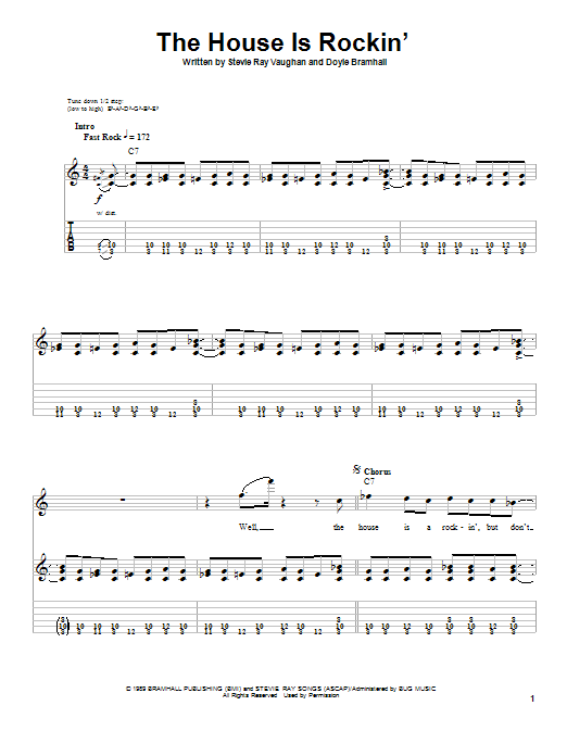 Stevie Ray Vaughan The House Is Rockin' Sheet Music Notes & Chords for Real Book – Melody, Lyrics & Chords - Download or Print PDF