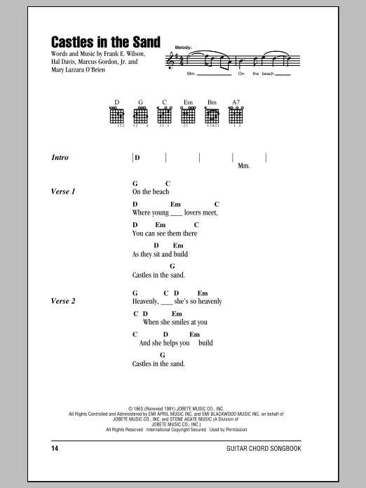 Stevie Wonder Castles In The Sand Sheet Music Notes & Chords for Lyrics & Chords - Download or Print PDF