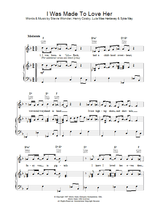 Stevie Wonder I Was Made To Love Her Sheet Music Notes & Chords for Bass Guitar Tab - Download or Print PDF