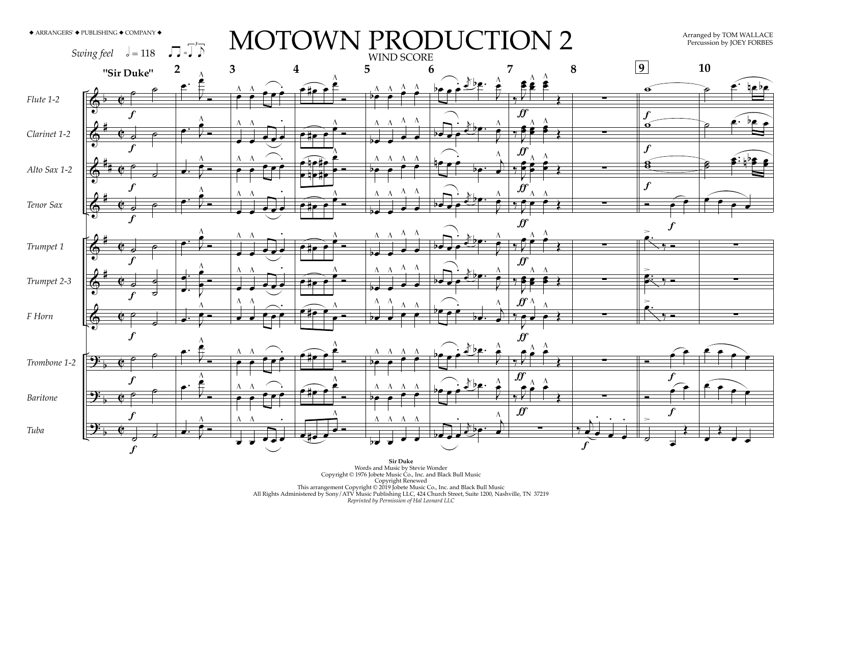 Stevie Wonder Motown Production 2 (arr. Tom Wallace) - Wind Score Sheet Music Notes & Chords for Marching Band - Download or Print PDF