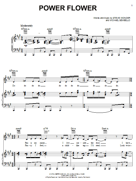 Stevie Wonder Power Flower Sheet Music Notes & Chords for Piano, Vocal & Guitar (Right-Hand Melody) - Download or Print PDF Stevie Wonder Power Flower Sheet Music Notes & Chords for Piano, Vocal & Guitar (Right-Hand Melody) - Download or Print PDF