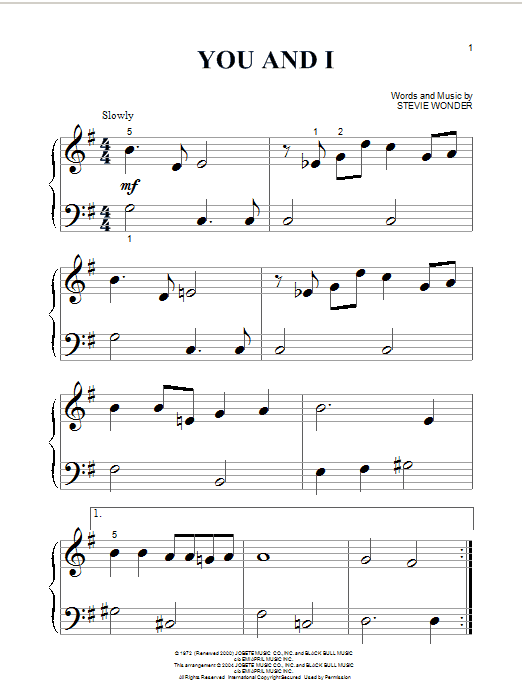 Stevie Wonder You And I Sheet Music Notes & Chords for Guitar Tab - Download or Print PDF