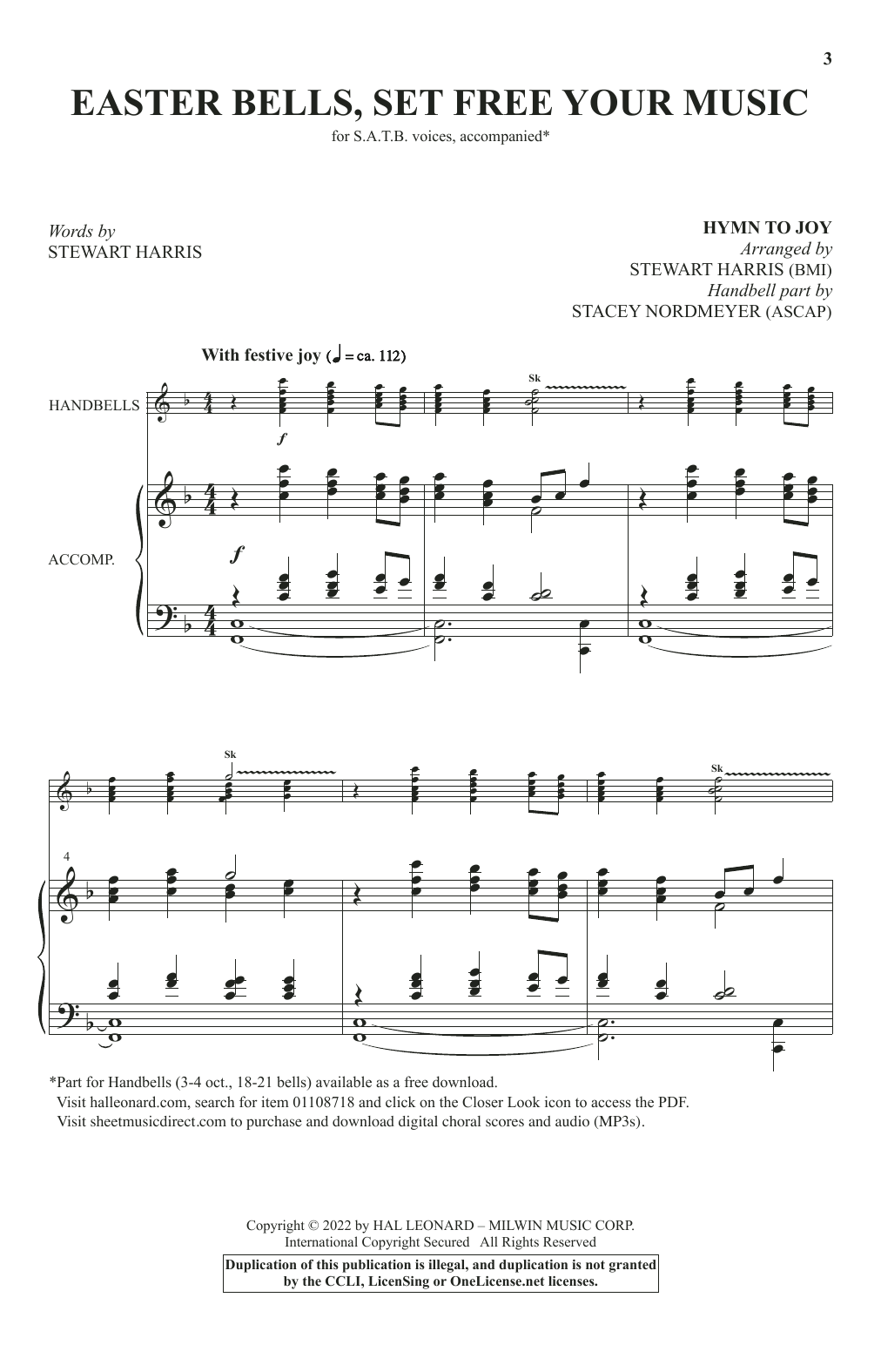 Stewart Harris Easter Bells, Set Free Your Music Sheet Music Notes & Chords for SATB Choir - Download or Print PDF