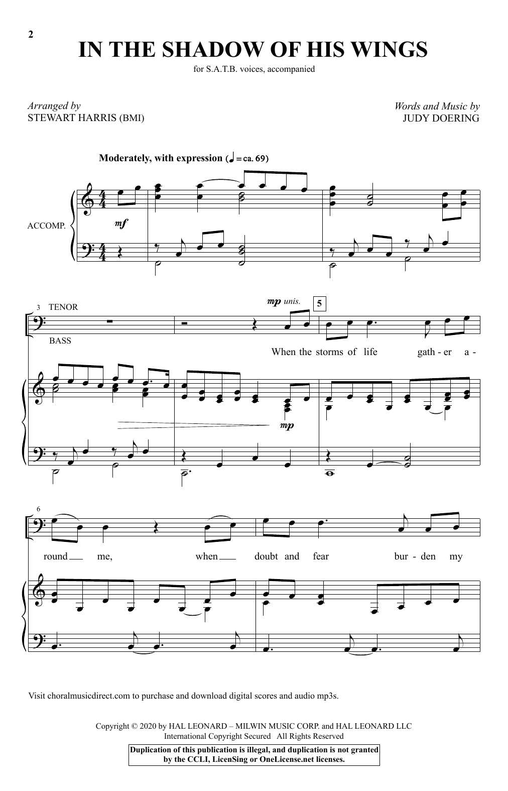 Stewart Harris In The Shadow Of His Wings (arr. Stewart Harris) Sheet Music Notes & Chords for SATB Choir - Download or Print PDF