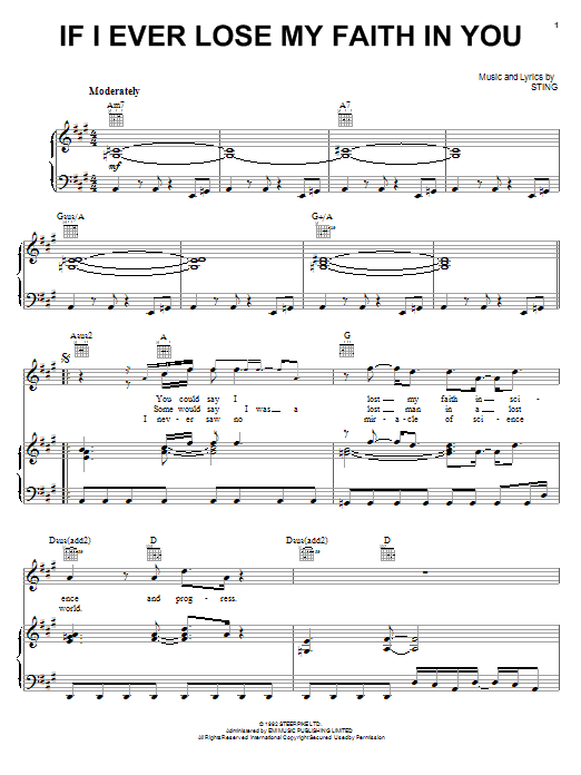 Sting If I Ever Lose My Faith In You Sheet Music Notes & Chords for Violin - Download or Print PDF